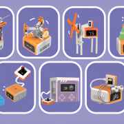 Trọn bộ chủ đề phát minh điện tử Inventor Kit dành cho robot VinciBot Tổng quan bộ Inventor Kit: Cung cấp 5 module điện tử thông minh, trạm trung tâm và hơn 120 mảnh ghép để hiện thực hóa mọi ý tưởng IoT.