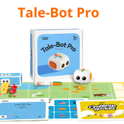 Trọn bộ công cụ hoạt động Activity Box cho robot lập trình Tale-Bot Pro Tổng quan Bộ công cụ hoạt động Tale-Bot Pro với 5 bản đồ, 32 thẻ lệnh và 98 nhãn dán tương tác sinh động (Lưu ý: Sản phẩm không bao gồm thân robot).